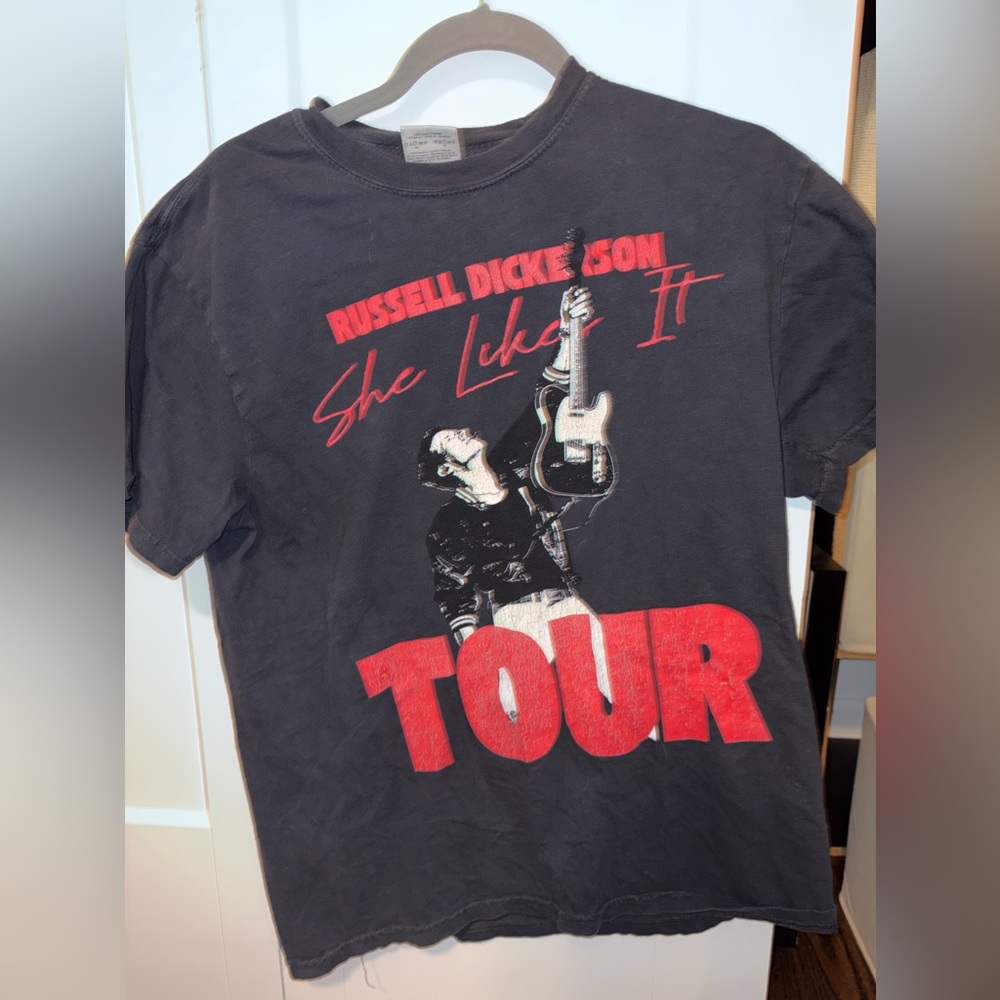 Russell Dickerson Black Tour T-Shirt with Red Graphics